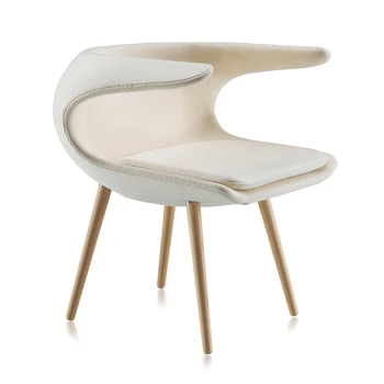 Prilagojeno sodobno minimalistično iz steklenih vlaken, kreativno oblikovan oblikovalec svetlobe luksuzni prosti čas jedilni stol, Nordijska internet slaven