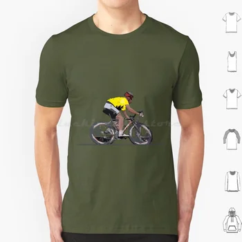 Rumeno Majico Majica 6Xl Bombaž Kul Tee Kolo Navzdol, Rumena Cesti Franciji Pod Kolesarski Tour De Lance Armstrong