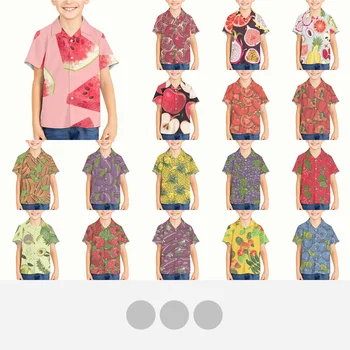 Sadje Vzorec Otrok Fantje Poletni Plaži 3D Digitalni Tisk Hawaiian Moda Svoboden Priložnostne Kratek Rokav Srajce Padec Ladijskega prometa