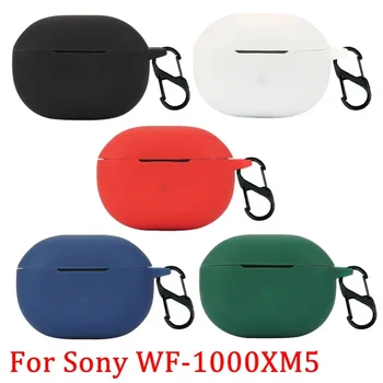 Slušalke Primeru Zaščitna s Kavljem za Sony WF-1000XM5 Silikonski Polno Kritje Shockproof Lupini Polnjenje Polje Pokrov Proti Prahu Rokav