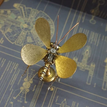 Steampunk metulj kovin, sestavljanje modela čisto ročno izdelan mehanski insektov ornament namizni okras