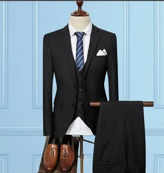 (Suknjič+Telovnik+Hlače)moške Obleke Za Poroko Poslovnih Mens Formalnih Nositi Visoke Kakovosti Moških Priložnostne Obleke Terno Masculino Slim Fit