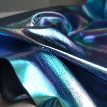 Umetno Usnje Tkanina Iluzijo, Modra Oblačila Design Jarek Plašč, Svetla Površina Materiala za Dekorativne Moda DIY KRPO