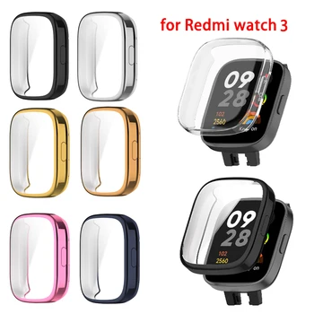 Varstvo Primeru za Xiaomi Redmi Watch 3 Pametno Gledati Plating TPU Mehko Kritje Full Screen Protector Lupini za redmi 3 watch