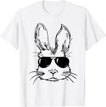 Velikonočni Dan, Prvotno Zajček Obraz S sončna Očala na Moške Fantje unisex T-Majica z dolgimi rokavi