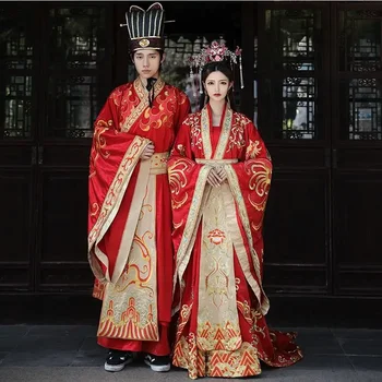 Visok Standard kakovosti Tang Ming Kitajska Poroko Kostum Obleko Kitajski Stari Poročni Hanfu Nevesta Dolgim Repom Nekaj Kostum Oblačilo