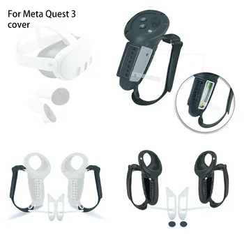 Za Quest 3 Krmilnik Ročaj za Meta Quest 3 Podaljša Silikonski VR Grip Kritje Patron Baterije Odpiranje