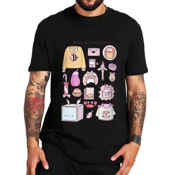 Čebela In Puppycat T Shirt Cute Anime TV Serije Ljubitelje Umetnosti Kratek Rokav Priložnostne 100% Bombaž Unisex Mehko Prevelik T-shirt EU Velikost