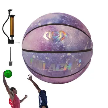 Žareti V Temno Košarka Reflektivni Self-Razsvetljava Holographics Košarka Ulica Kompozitni PU Usnje Basketballs Velikost 7